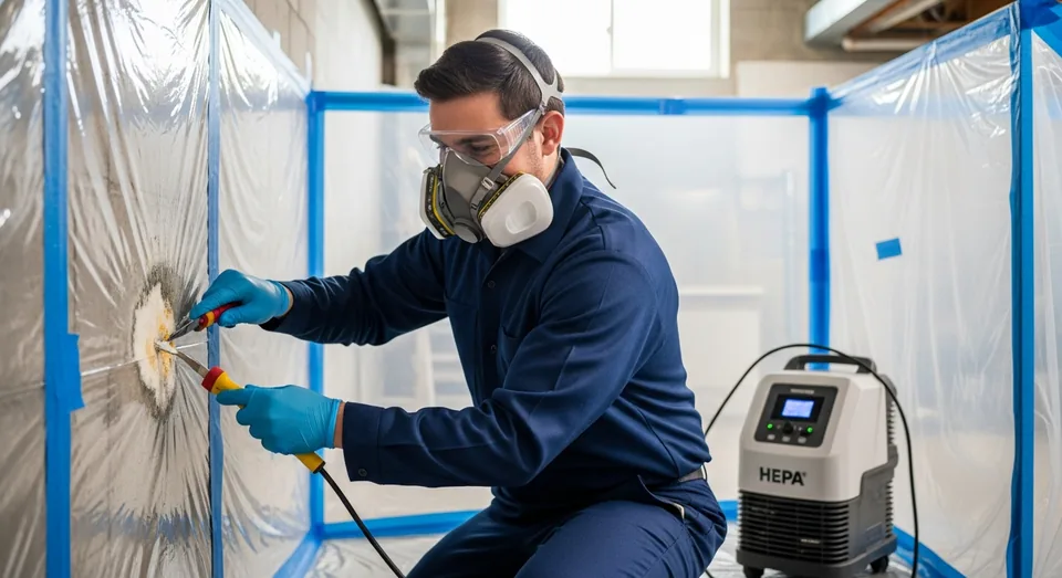 Mold Removal professional at work in Belleville